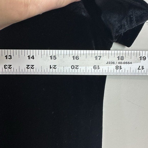 Vintage Cassini Dress Women M Black Velvet Maxi Short Sleeve 90s Y2K Whimsigoth - Picture 6 of 8